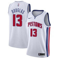 Detroit Pistons #13 Leon Douglas Jersey -White