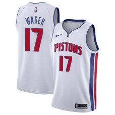 Detroit Pistons #17 Clint Wager Jersey -White