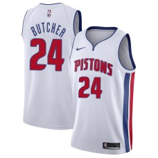 Detroit Pistons #24 Donnie Butcher Jersey -White