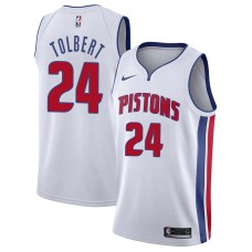 Detroit Pistons #24 Ray Tolbert Jersey -White