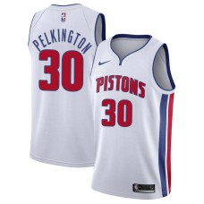 Detroit Pistons #30 Jake Pelkington Jersey -White