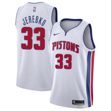 Detroit Pistons #33 Jonas Jerebko Jersey -White