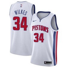 Detroit Pistons #34 James Wilkes Jersey -White