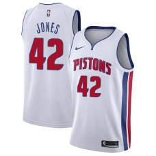 Detroit Pistons #42 Edgar Jones Jersey -White