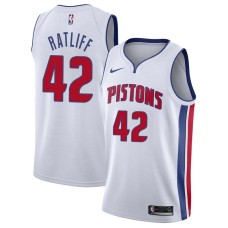 Detroit Pistons #42 Theo Ratliff Jersey -White