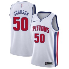 Detroit Pistons #50 Lee Johnson Jersey -White