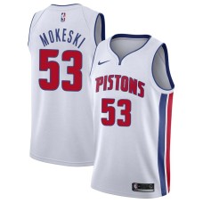 Detroit Pistons #53 Paul Mokeski Jersey -White