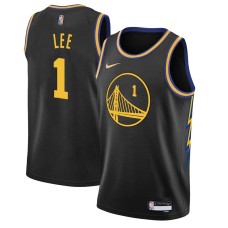 Golden State Warriors #1 Damion Lee Jersey -Black 2021-2022 City