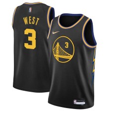 Golden State Warriors #3 David West Jersey -Black 2021-2022 City