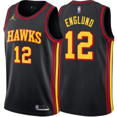 Atlanta Hawks #12 Gene Englund Jersey -Black