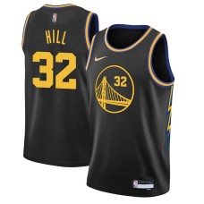 Golden State Warriors #32 Tyrone Hill Jersey -Black 2021-2022 City