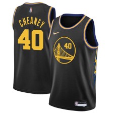 Golden State Warriors #40 Calbert Cheaney Jersey -Black 2021-2022 City