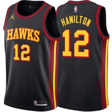 Atlanta Hawks #12 Dennis Hamilton Jersey -Black