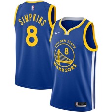 Golden State Warriors #8 Dickey Simpkins Jersey -Blue