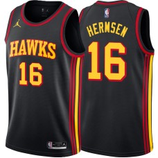 Atlanta Hawks #16 Kleggie Hermsen Jersey -Black