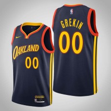 Golden State Warriors #00 Norm Grekin Jersey -Navy OAKLAND 2020-2021 City