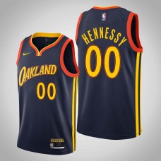 Golden State Warriors #00 Larry Hennessy Jersey -Navy OAKLAND 2020-2021 City