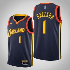 Golden State Warriors #1 Walt Hazzard Jersey -Navy OAKLAND 2020-2021 City