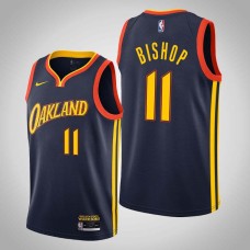 Golden State Warriors #11 Gale Bishop Jersey -Navy OAKLAND 2020-2021 City