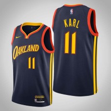 Golden State Warriors #11 Coby Karl Jersey -Navy OAKLAND 2020-2021 City