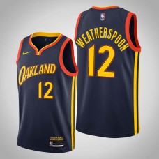 Golden State Warriors #12 Quinndary Weatherspoon Jersey -Navy OAKLAND 2020-2021 City