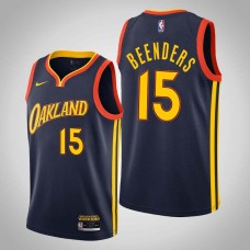 Golden State Warriors #15 Hank Beenders Jersey -Navy OAKLAND 2020-2021 City