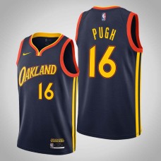 Golden State Warriors #16 Roy Pugh Jersey -Navy OAKLAND 2020-2021 City