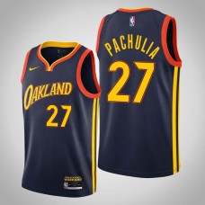 Golden State Warriors #27 Zaza Pachulia Jersey -Navy OAKLAND 2020-2021 City