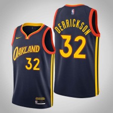 Golden State Warriors #32 Marcus Derrickson Jersey -Navy OAKLAND 2020-2021 City