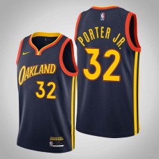 Golden State Warriors #32 Otto Porter Jr Jersey -Navy OAKLAND 2020-2021 City