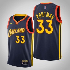 Golden State Warriors #33 Bob Portman Jersey -Navy OAKLAND 2020-2021 City