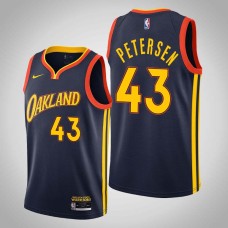 Golden State Warriors #43 Jim Petersen Jersey -Navy OAKLAND 2020-2021 City