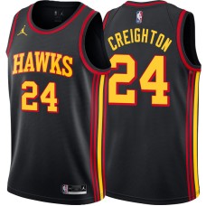 Atlanta Hawks #24 Jim Creighton Jersey -Black