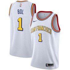 Golden State Warriors #1 Manute Bol Jersey -White SAN FRANCISCO Classic