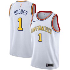 Golden State Warriors #1 Muggsy Bogues Jersey -White SAN FRANCISCO Classic