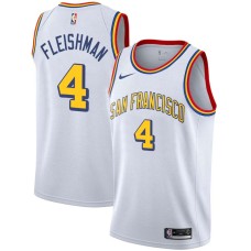 Golden State Warriors #4 Jerry Fleishman Jersey -White SAN FRANCISCO Classic