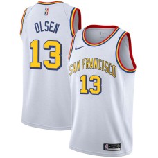 Golden State Warriors #13 Bud Olsen Jersey -White SAN FRANCISCO Classic