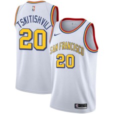 Golden State Warriors #20 Nikoloz Tskitishvili Jersey -White SAN FRANCISCO Classic