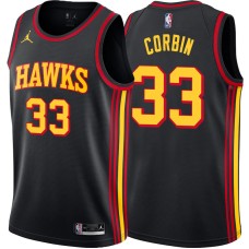 Atlanta Hawks #33 Tyrone Corbin Jersey -Black