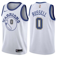 Golden State Warriors #0 D'Angelo Russell Jersey -White Throwback