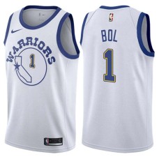 Golden State Warriors #1 Manute Bol Jersey -White Throwback