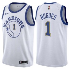 Golden State Warriors #1 Muggsy Bogues Jersey -White Throwback