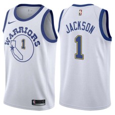 Golden State Warriors #1 Stephen Jackson Jersey -White Throwback