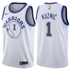 Golden State Warriors #1 Ognjen Kuzmic Jersey -White Throwback