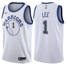 Golden State Warriors #1 Damion Lee Jersey -White Throwback