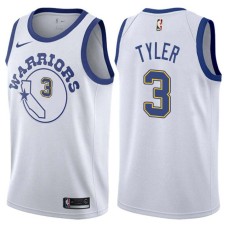 Golden State Warriors #3 Jeremy Tyler Jersey -White Throwback