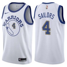 Golden State Warriors #4 Kenny Sailors Jersey -White Throwback