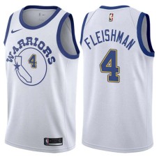 Golden State Warriors #4 Jerry Fleishman Jersey -White Throwback