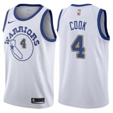 Golden State Warriors #4 Quinn Cook Jersey -White Throwback