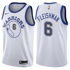 Golden State Warriors #6 Jerry Fleishman Jersey -White Throwback